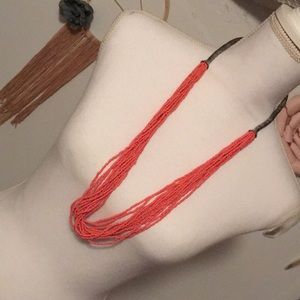Coral Beaded Necklace with Metal accents! 💕